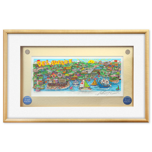 Charles Fazzino- 3D Construction Silkscreen Serigraph "It Takes Courage to be First!"