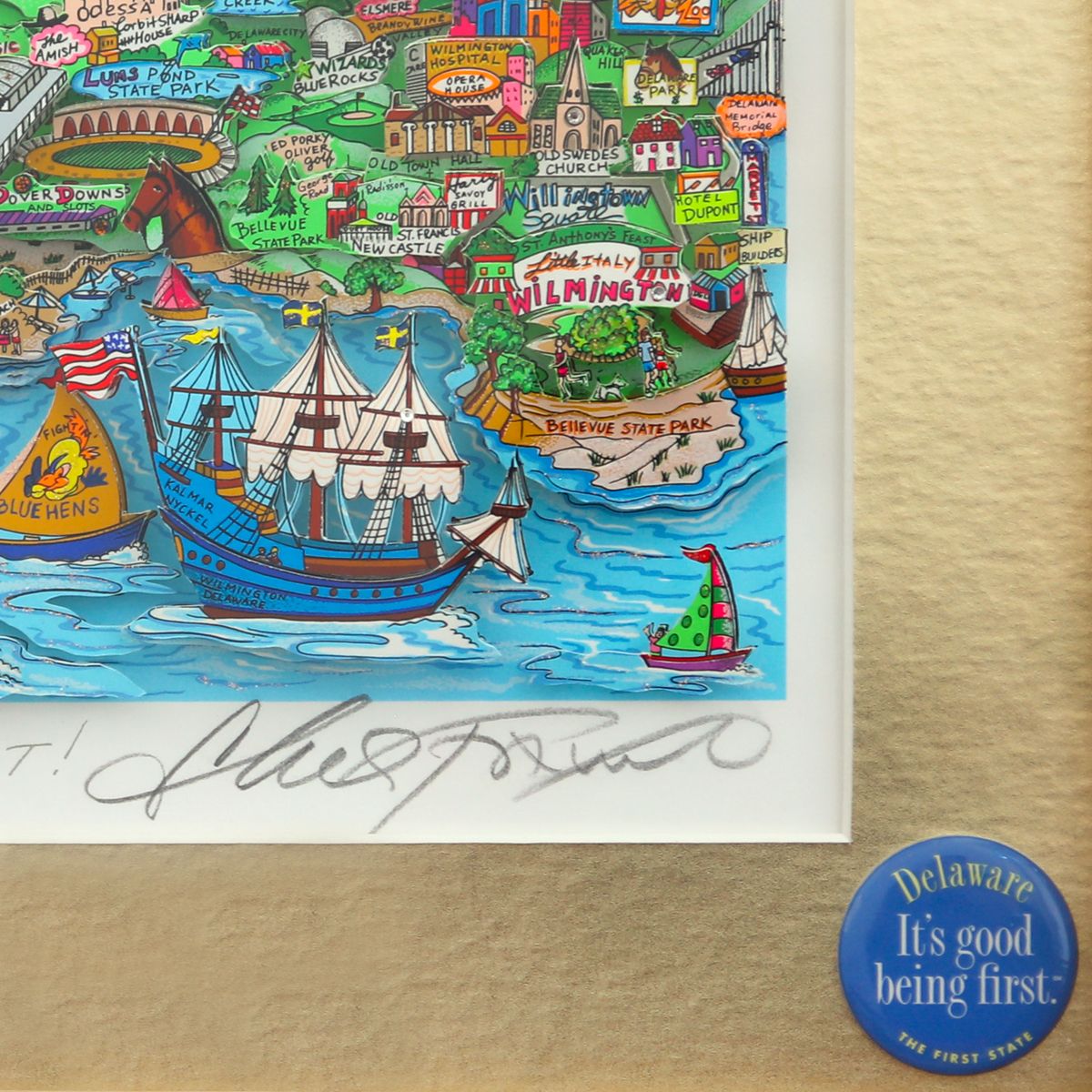 Charles Fazzino- 3D Construction Silkscreen Serigraph "It Takes Courage to be First!"