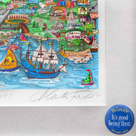 Charles Fazzino- 3D Construction Silkscreen Serigraph "It Takes Courage to be First !"