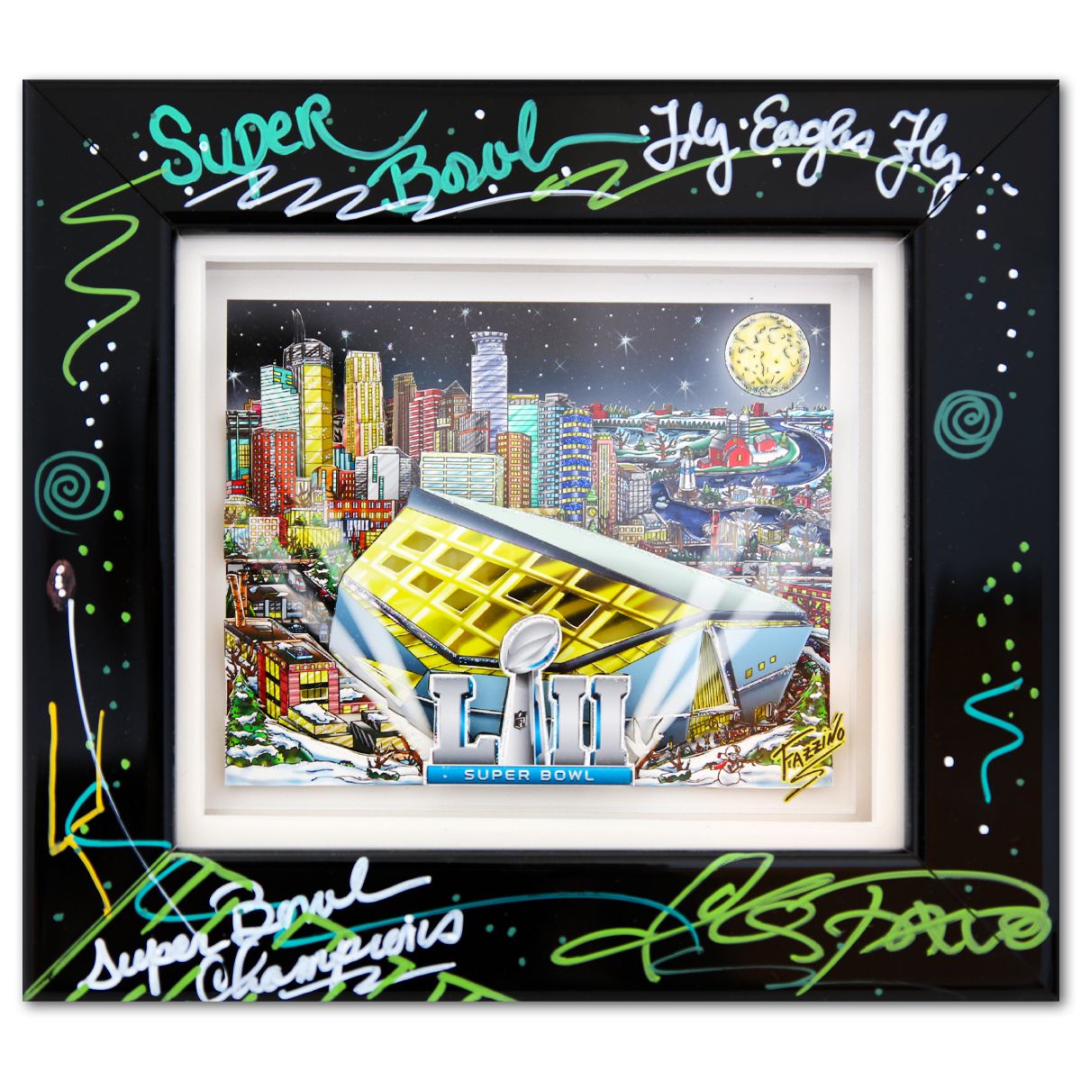 Charles Fazzino- 3D Construction Silkscreen Serigraph "Super Bowl Champions"