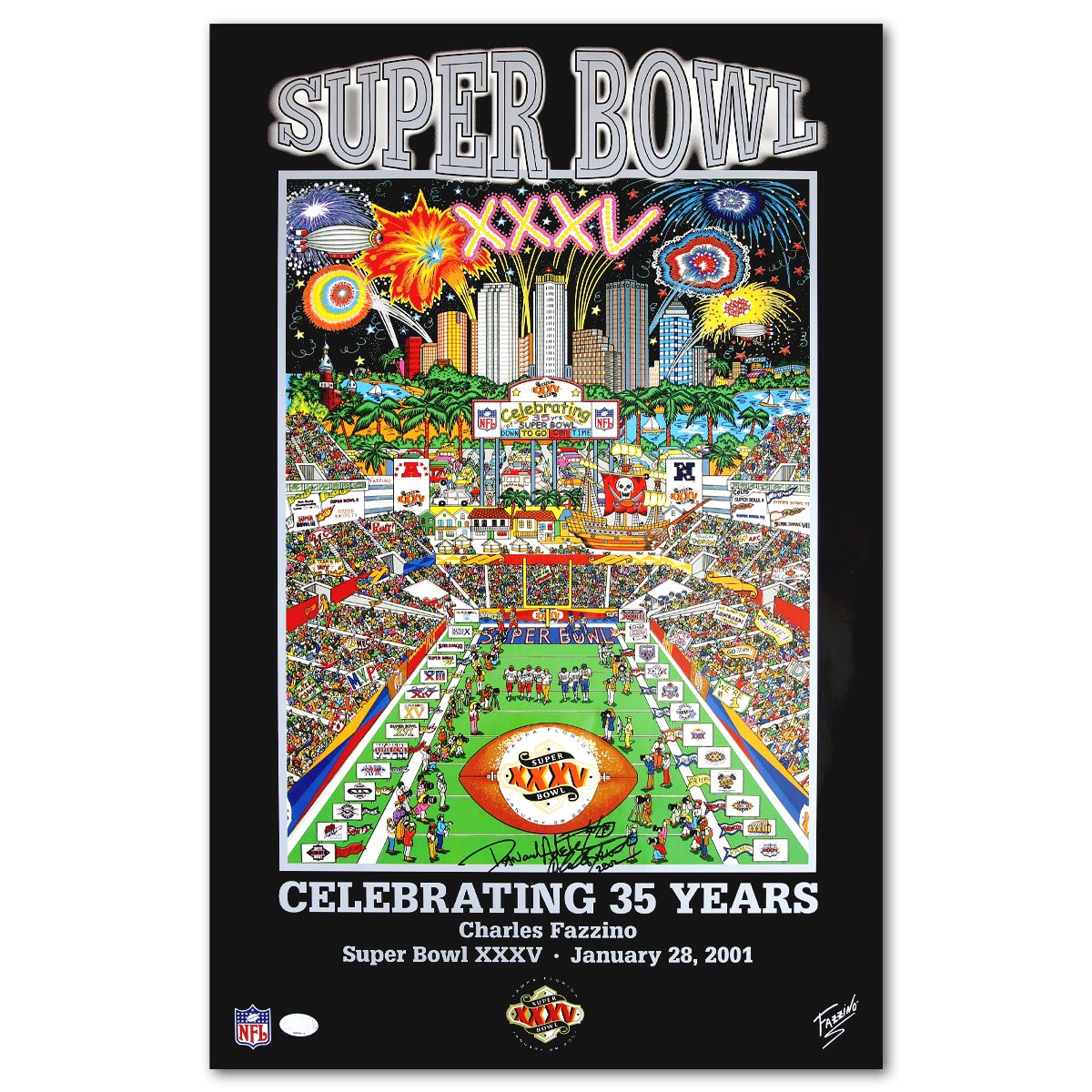 Charles Fazzino- Poster "Super Bowl Celebrating 35 years"