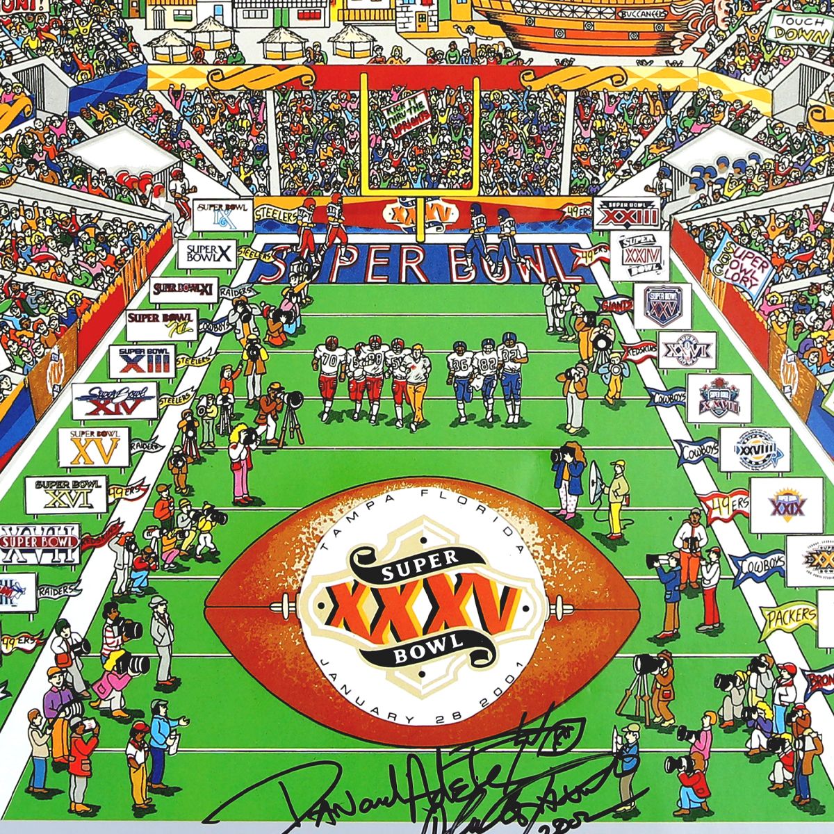 Charles Fazzino- Poster "Super Bowl Celebrating 35 years"