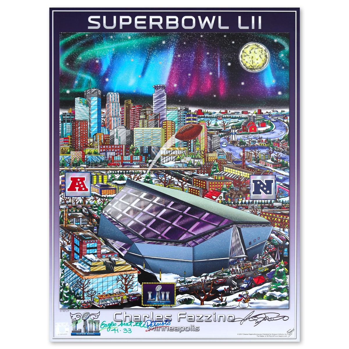 Charles Fazzino- Poster "Super Bowl LII"