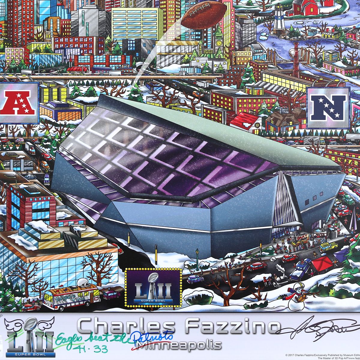 Charles Fazzino- Poster "Super Bowl LII"