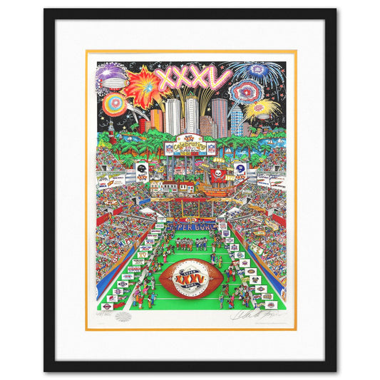 Charles Fazzino- 3D Construction Silkscreen Serigraph "Super Bowl"