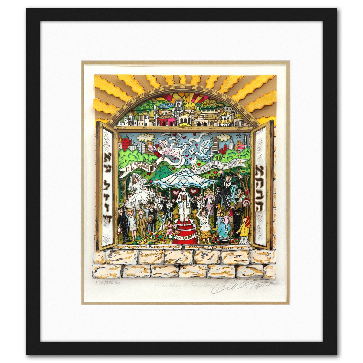 Charles Fazzino- 3D Construction Silkscreen Serigraph "A Wedding to Remember"