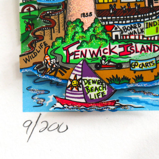 Charles Fazzino- 3D Construction Silkscreen Serigraph "It Takes Courage to be First !"