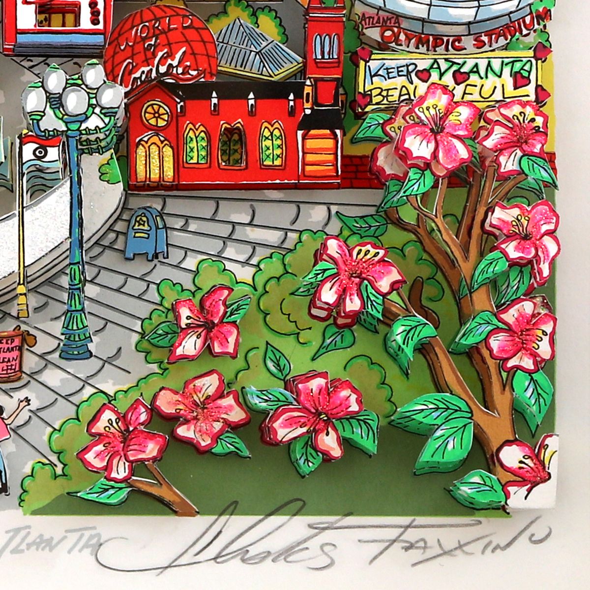 Charles Fazzino- 3D Construction Silkscreen Serigraph "Always A Dream, Always Atlanta"