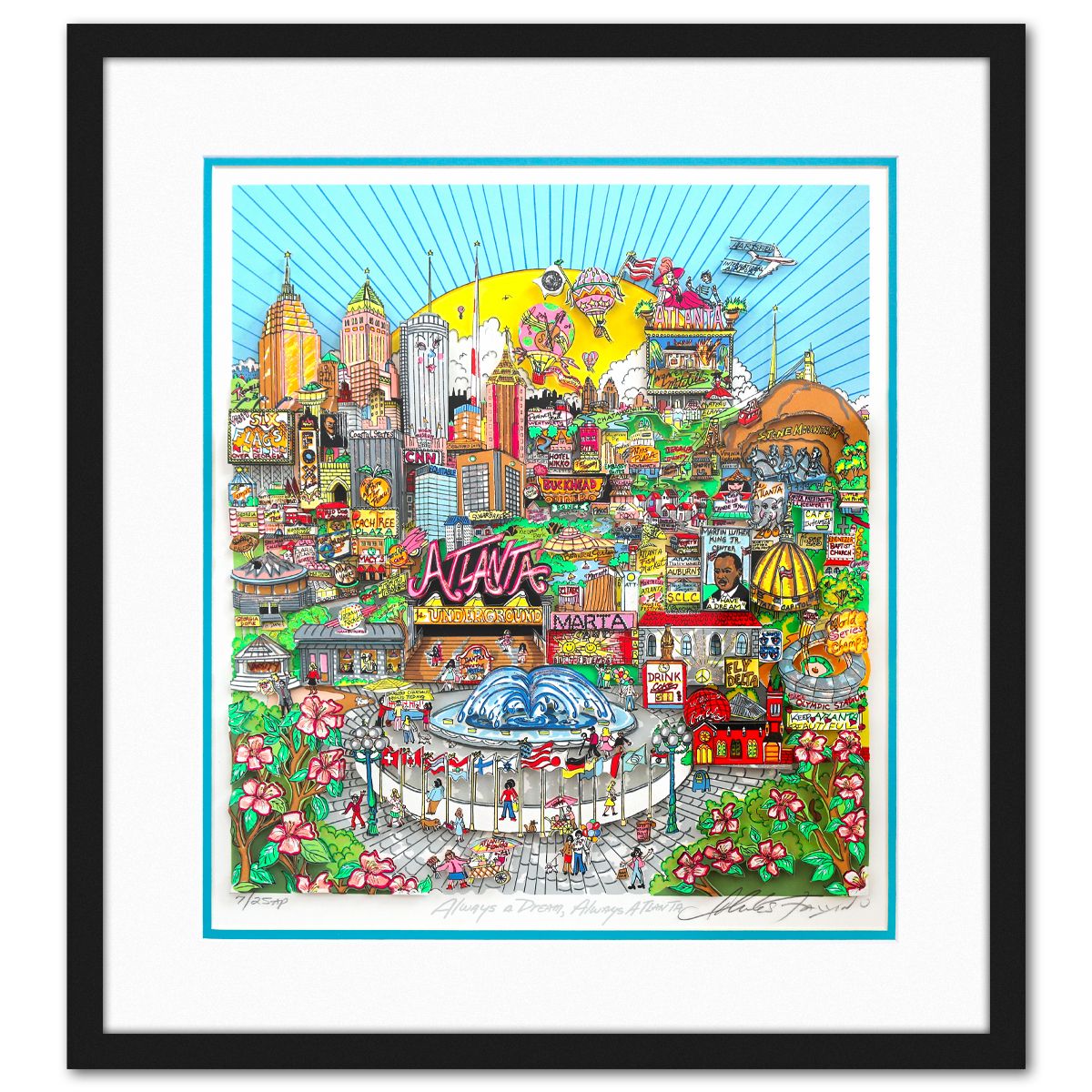 Charles Fazzino- 3D Construction Silkscreen Serigraph "Always A Dream, Always Atlanta"