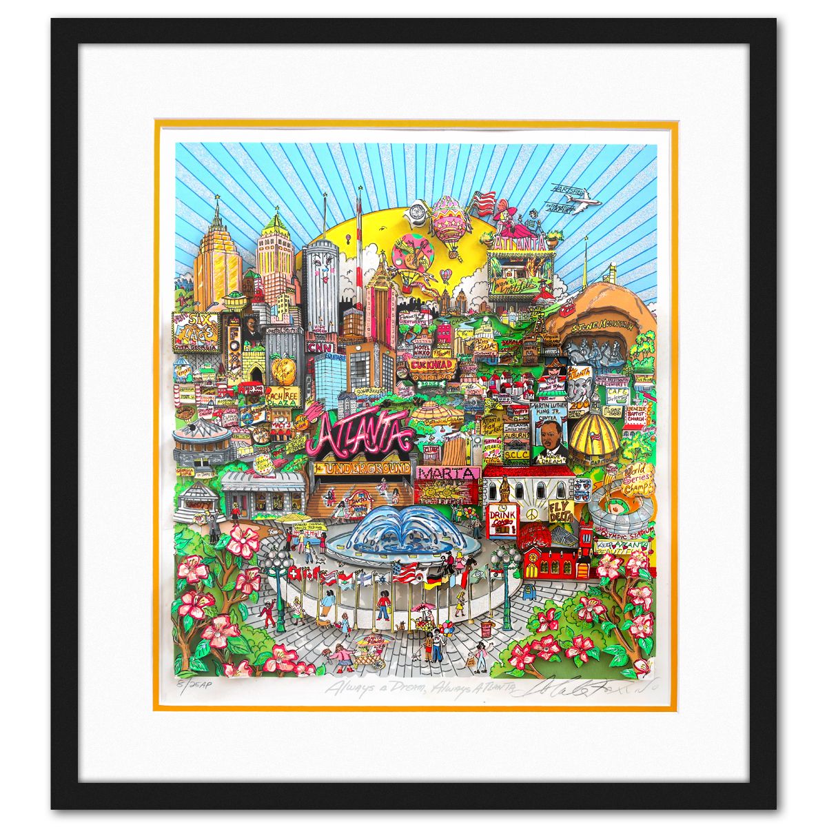 Charles Fazzino- 3D Construction Silkscreen Serigraph "Always A Dream, Always Atlanta"