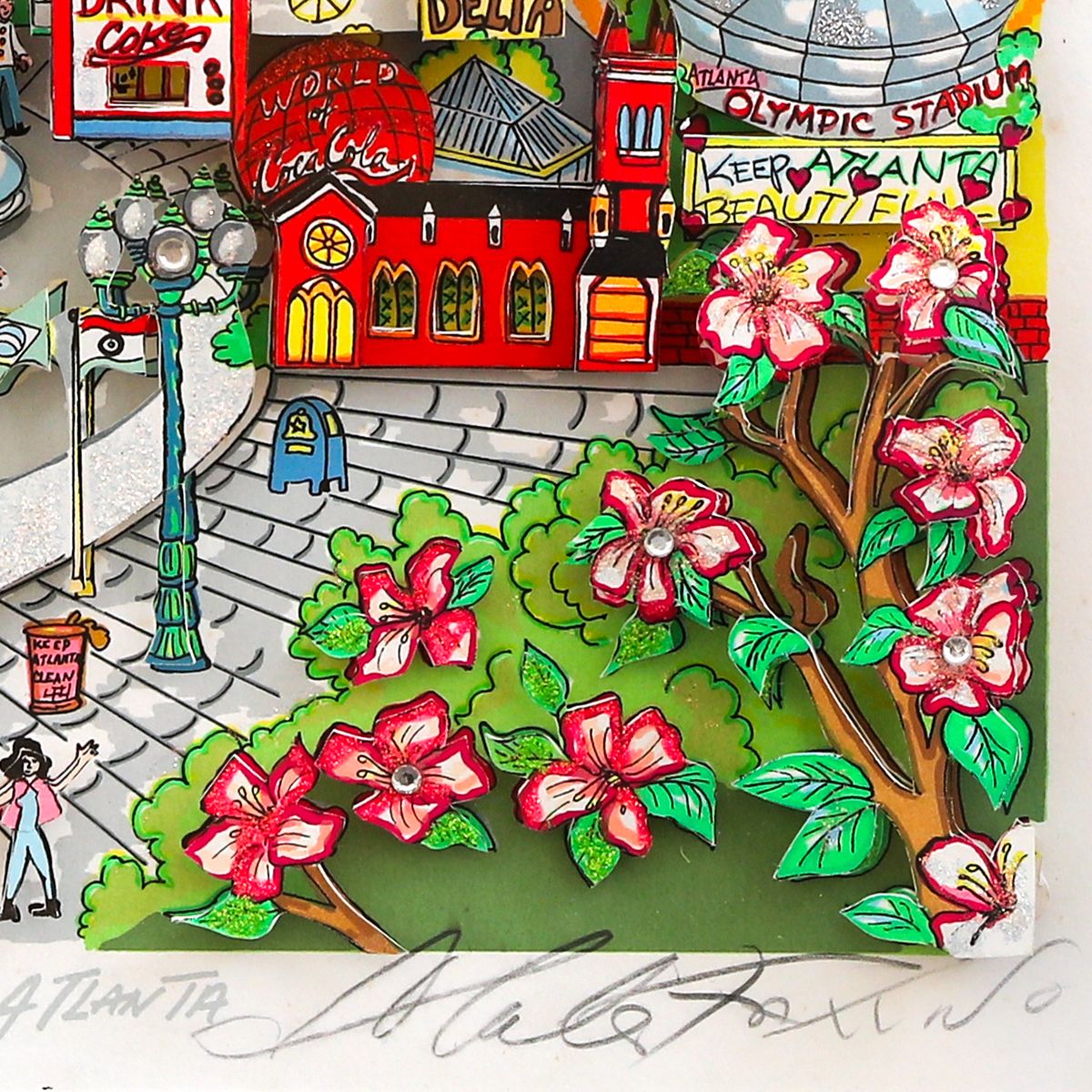 Charles Fazzino- 3D Construction Silkscreen Serigraph "Always A Dream, Always Atlanta"