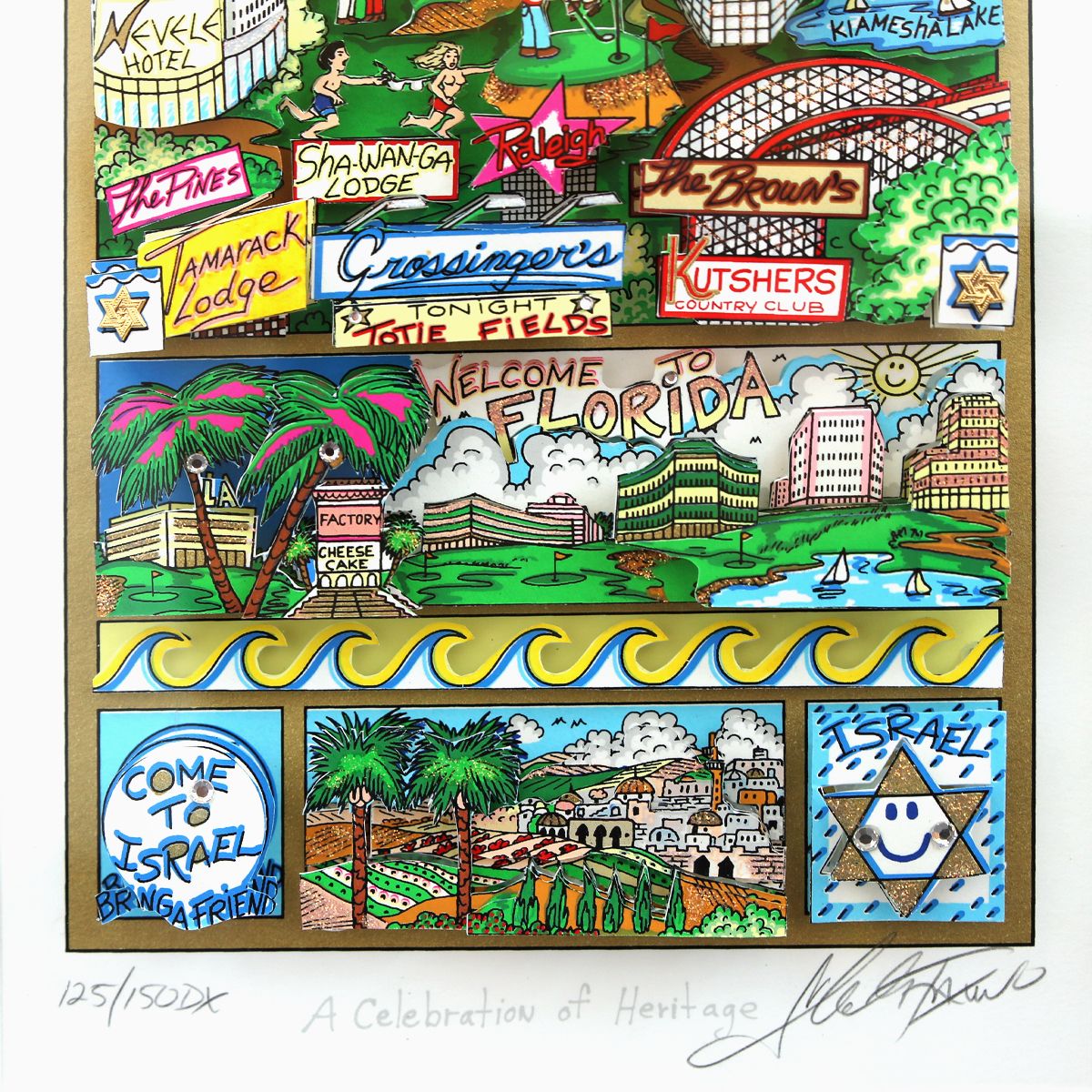 Charles Fazzino- 3D Construction Silkscreen Serigraph "A Celebration of Heritage"