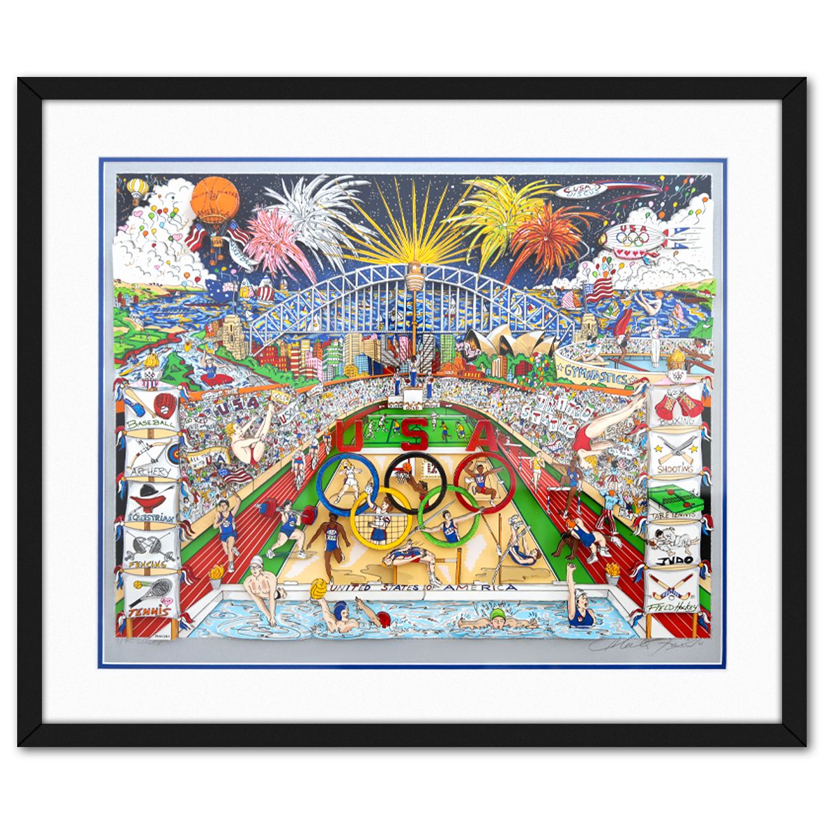 Charles Fazzino- 3D Construction Silkscreen Serigraph "Olympics"