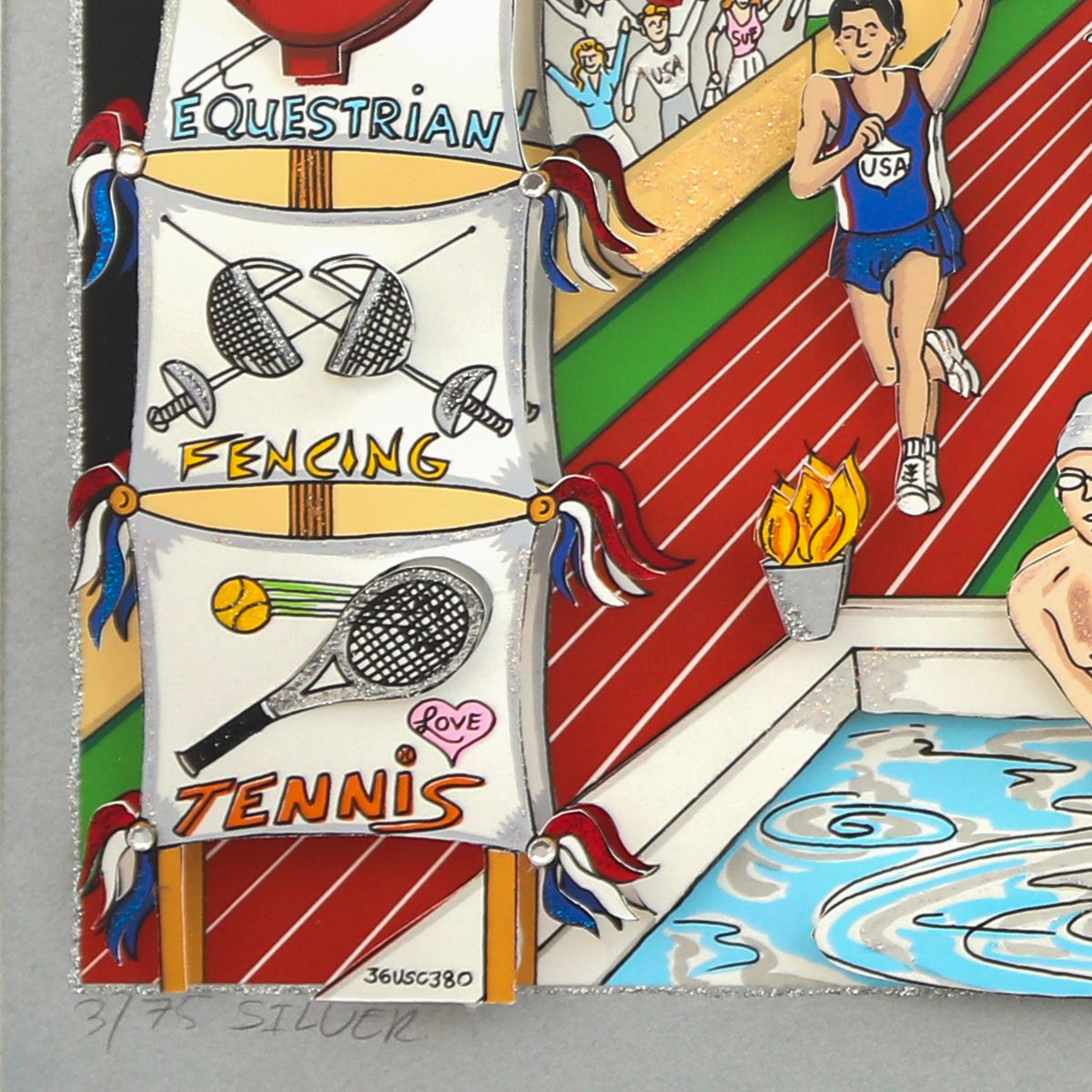 Charles Fazzino- 3D Construction Silkscreen Serigraph "Olympics"