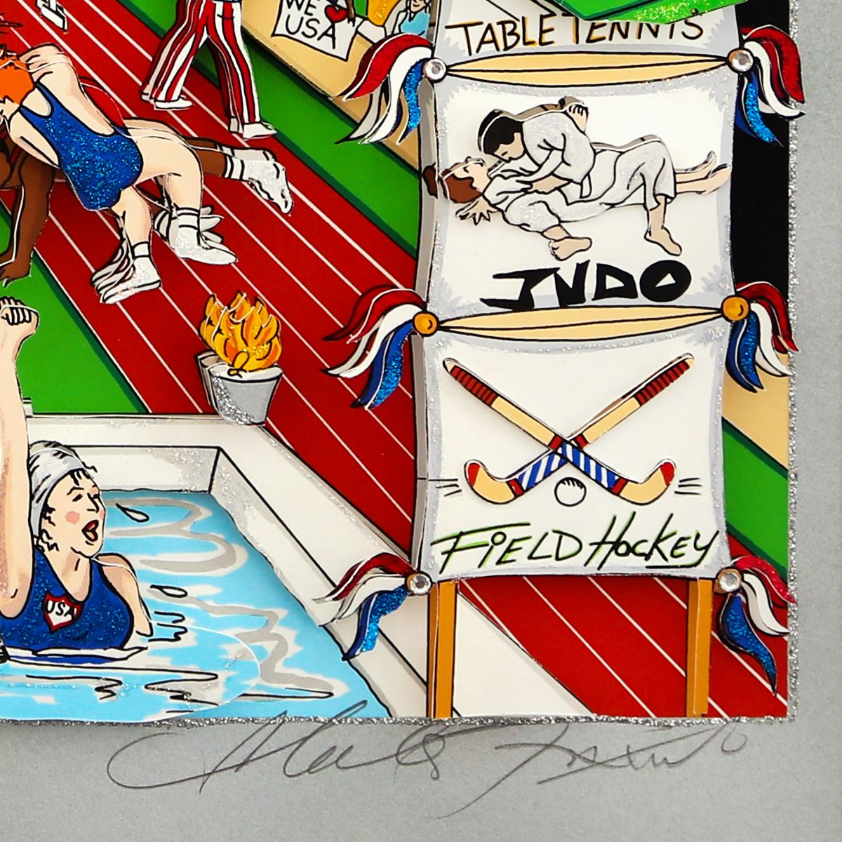Charles Fazzino- 3D Construction Silkscreen Serigraph "Olympics"