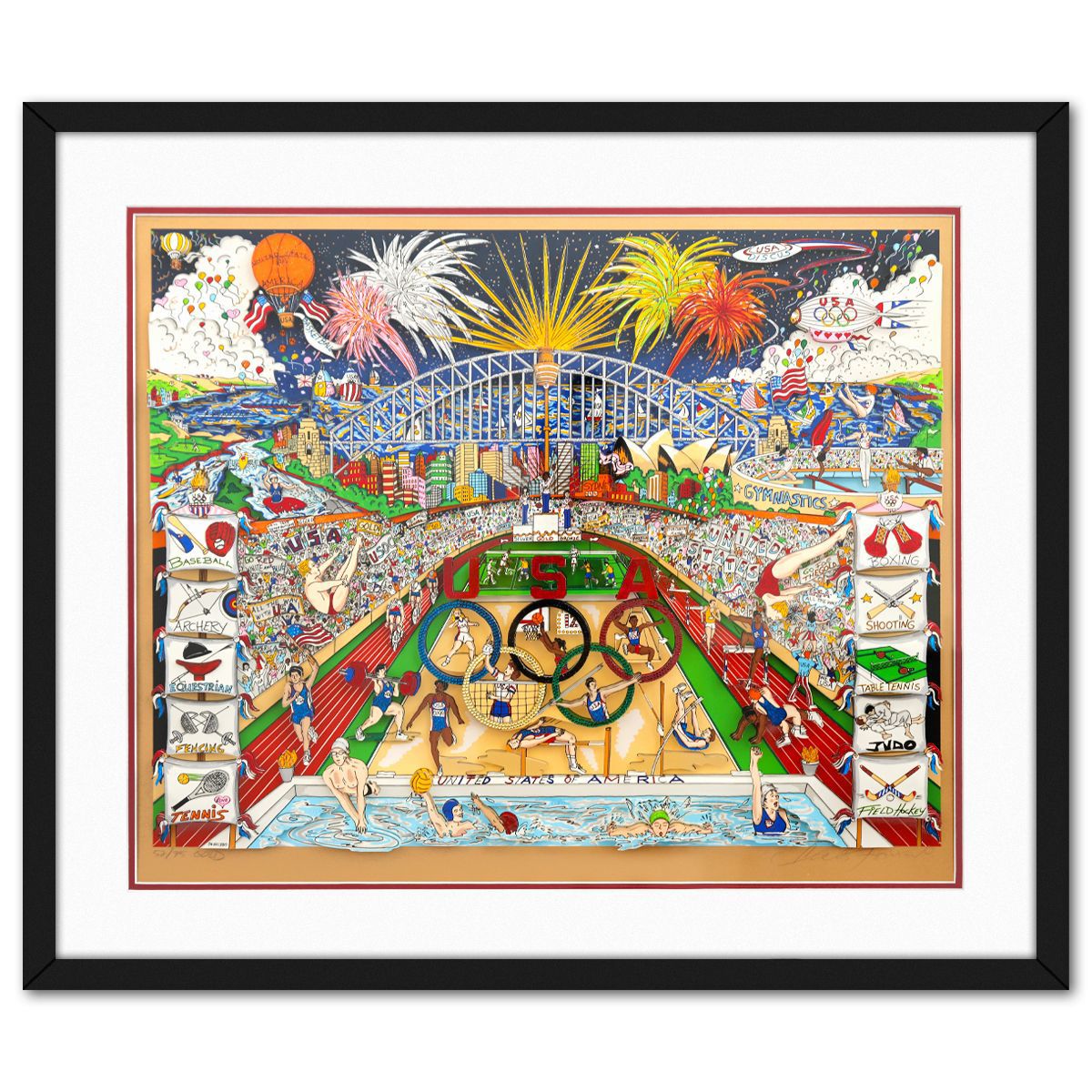 Charles Fazzino- 3D Construction Silkscreen Serigraph "Olympics"