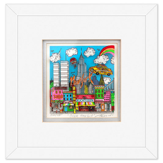 Charles Fazzino- 3D Construction Silkscreen Serigraph "Over New York"