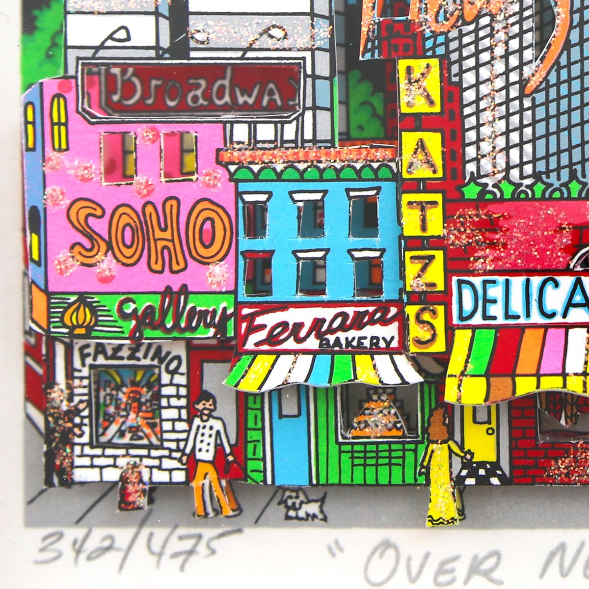 Charles Fazzino- 3D Construction Silkscreen Serigraph "Over New York"