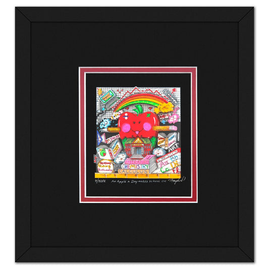 Charles Fazzino- 3D Construction Silkscreen Serigraph "An Apple a Day makes school ok"