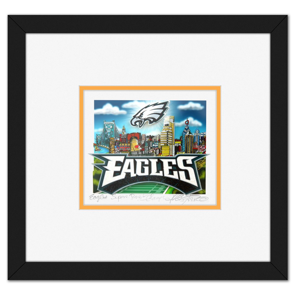 Charles Fazzino- 3D Construction Silkscreen Serigraph "Eagles Super Bowl Champs"