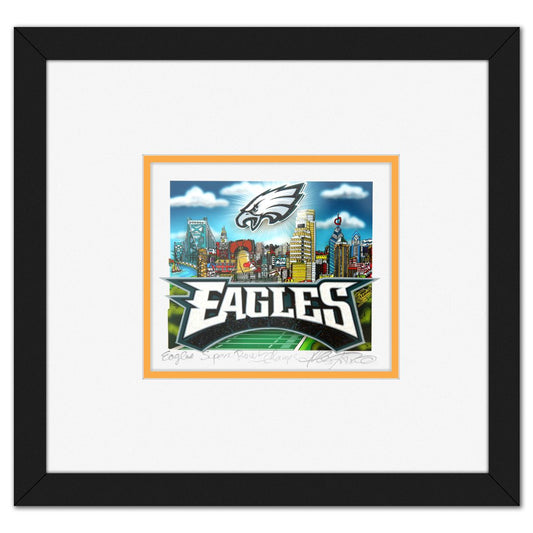 Charles Fazzino- 3D Construction Silkscreen Serigraph "Eagles Super Bowl Champs"