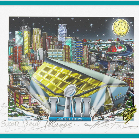 Charles Fazzino- 3D Construction Silkscreen Serigraph "Super Bowl Champs"