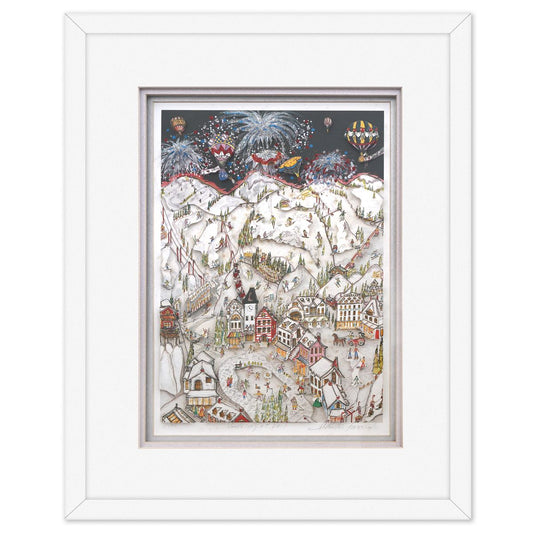 Charles Fazzino- 3D Construction Silkscreen Serigraph "Vacleling at Vail"