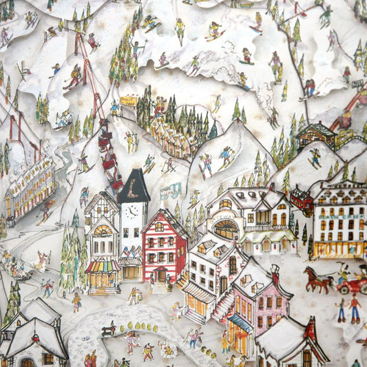 Charles Fazzino- 3D Construction Silkscreen Serigraph "Vacleling at Vail"