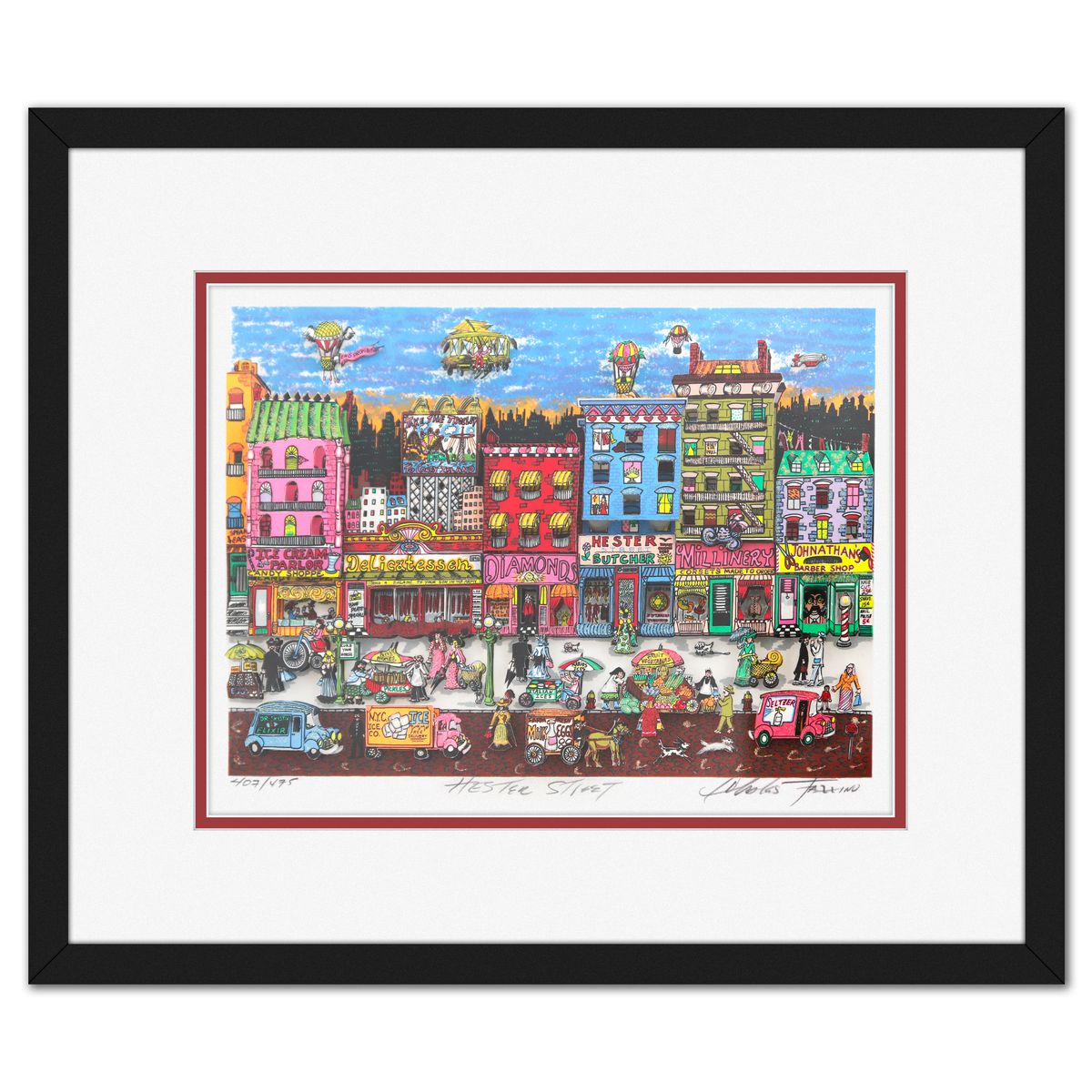 Charles Fazzino- 3D Construction Silkscreen Serigraph "Hester Street"