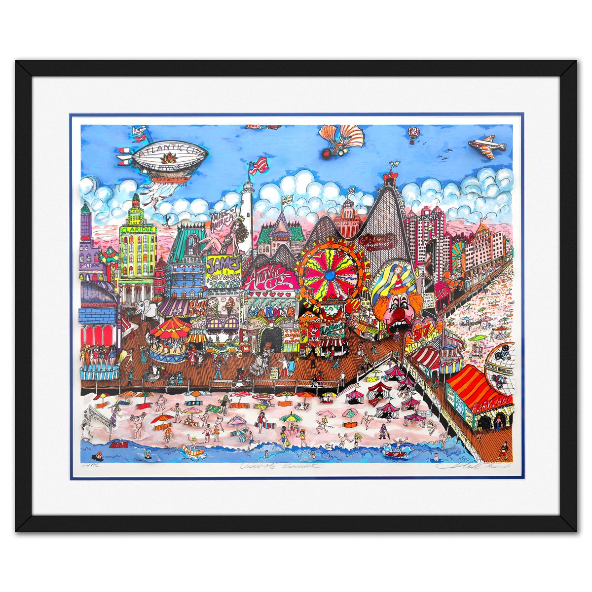 Charles Fazzino- 3D Construction Silkscreen Serigraph "Under the Boardwalk"