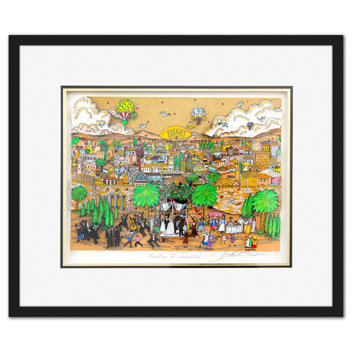Charles Fazzino- 3D Construction Silkscreen Serigraph "Wedding in Jerusalem"