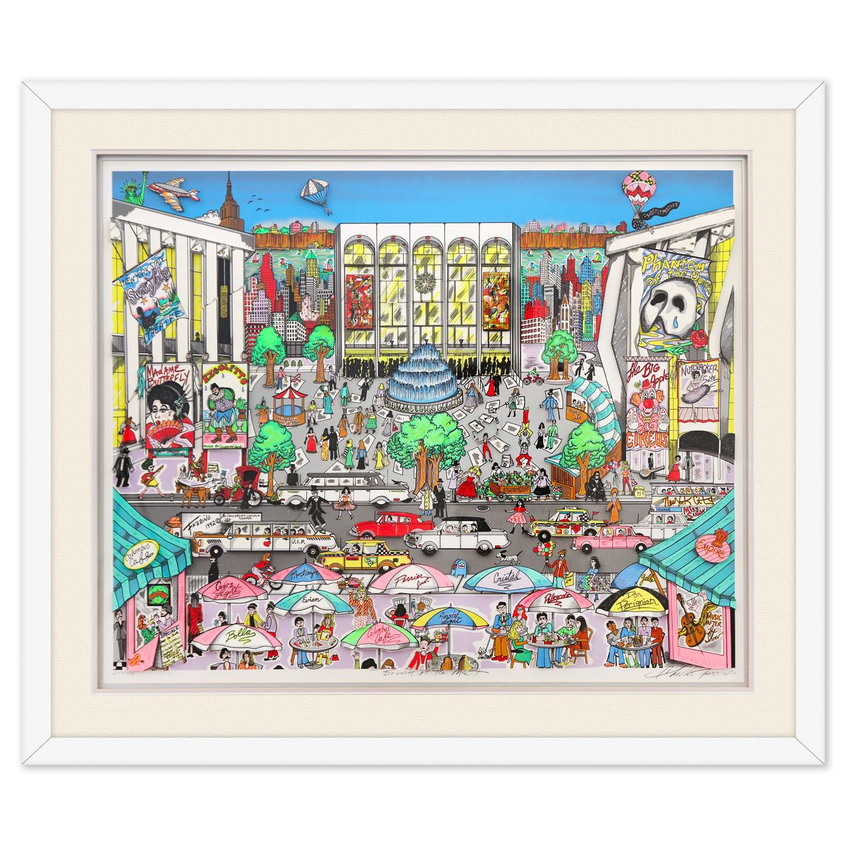 Charles Fazzino- 3D Construction Silkscreen Serigraph "Brunch at the Met"