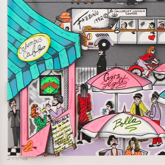 Charles Fazzino- 3D Construction Silkscreen Serigraph "Brunch at the Met"