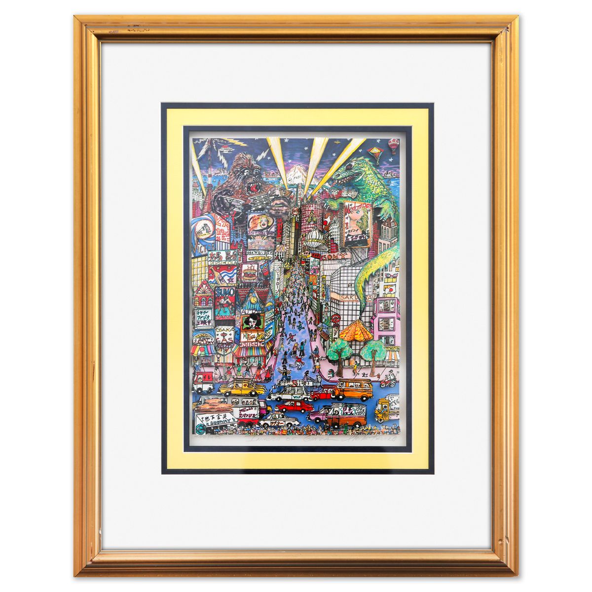 Charles Fazzino- 3D Construction Silkscreen Serigraph "Invasion of Ginza"