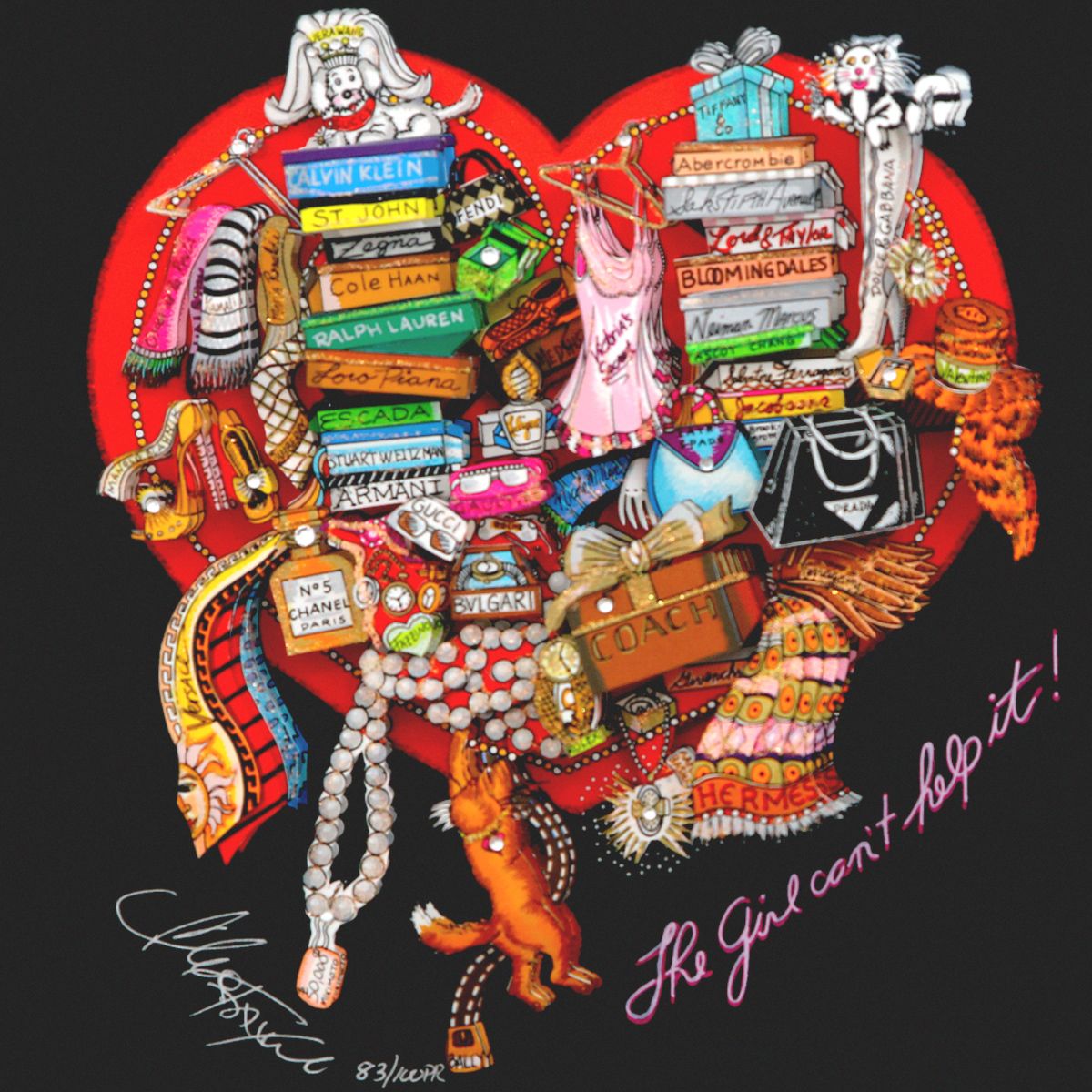 Charles Fazzino- 3D Construction Silkscreen Serigraph "The Girl can’t help it"