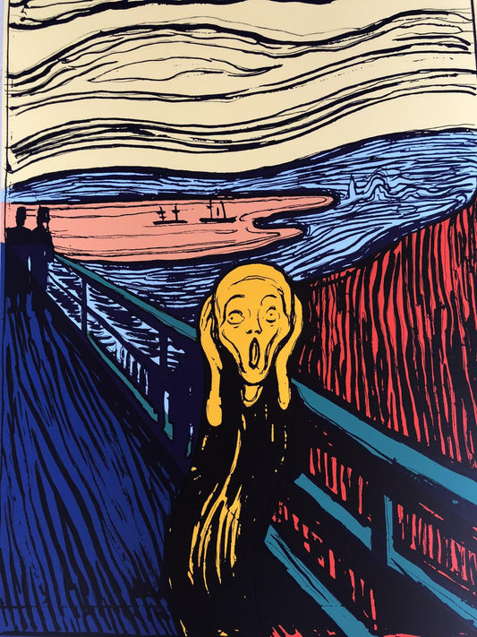 Andy Warhol- Silk Screen "Munch's 'The Scream' - Orange"