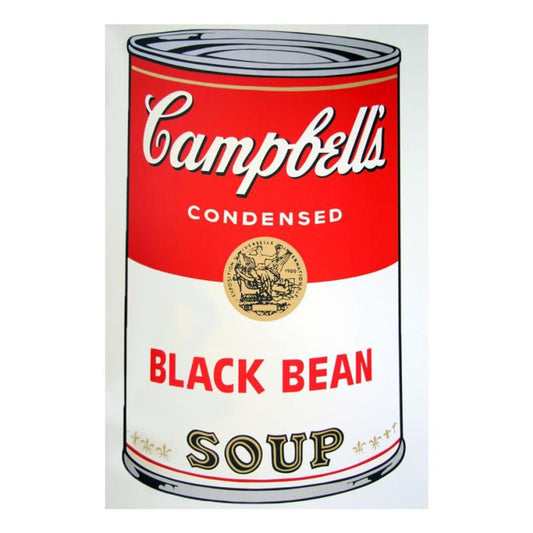 Andy Warhol "Soup Can 11.44 (Black Bean)" Silk Screen Print from Sunday B Morning.