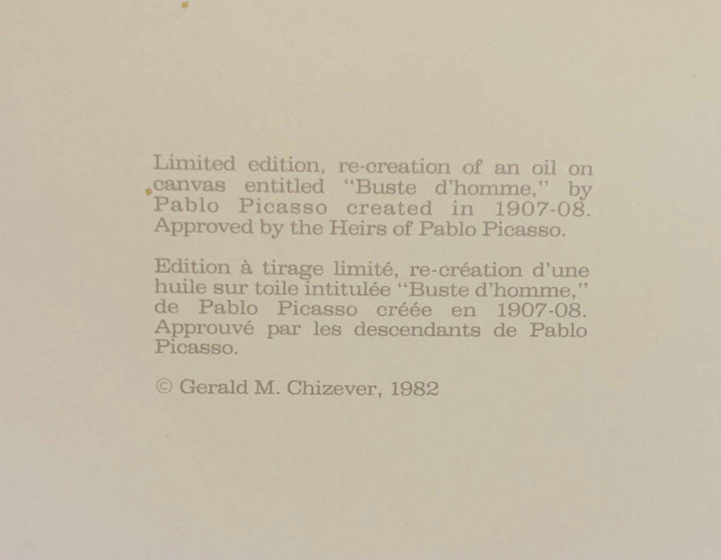 After Pablo Picasso- Lithograph on Arches Paper "Etude pour le Nu"