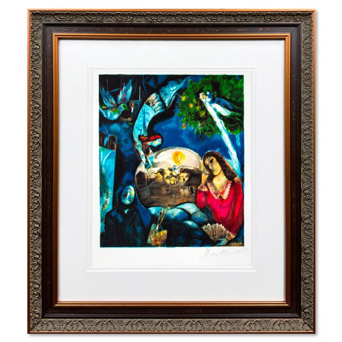 Marc Chagall (1887-1985), "Autour D'elle" Framed Limited Edition Lithograph with Letter of Authenticity.