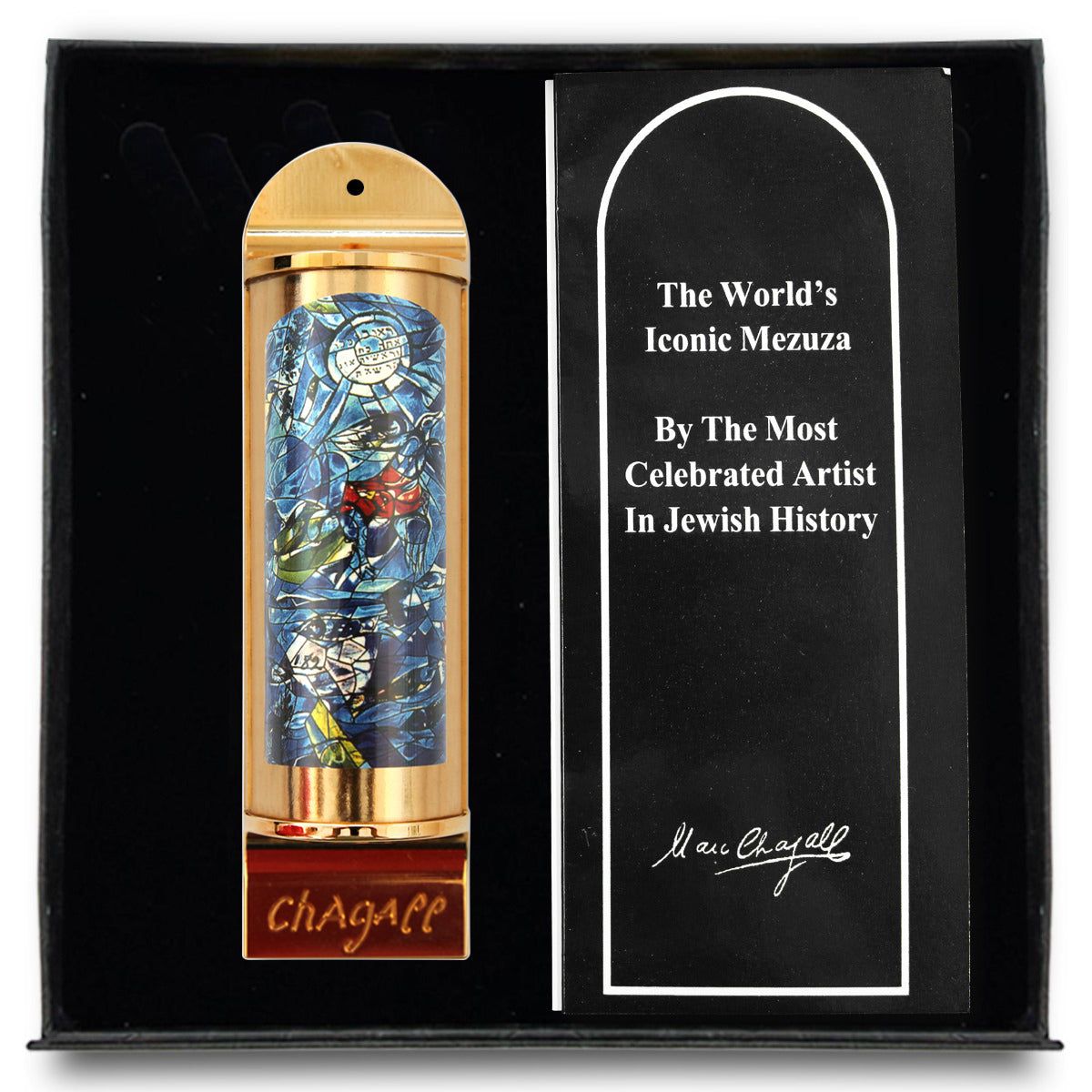 Marc Chagall- Mezuzah/ Silkscreen on 24K gold plated bronze "Reuben"