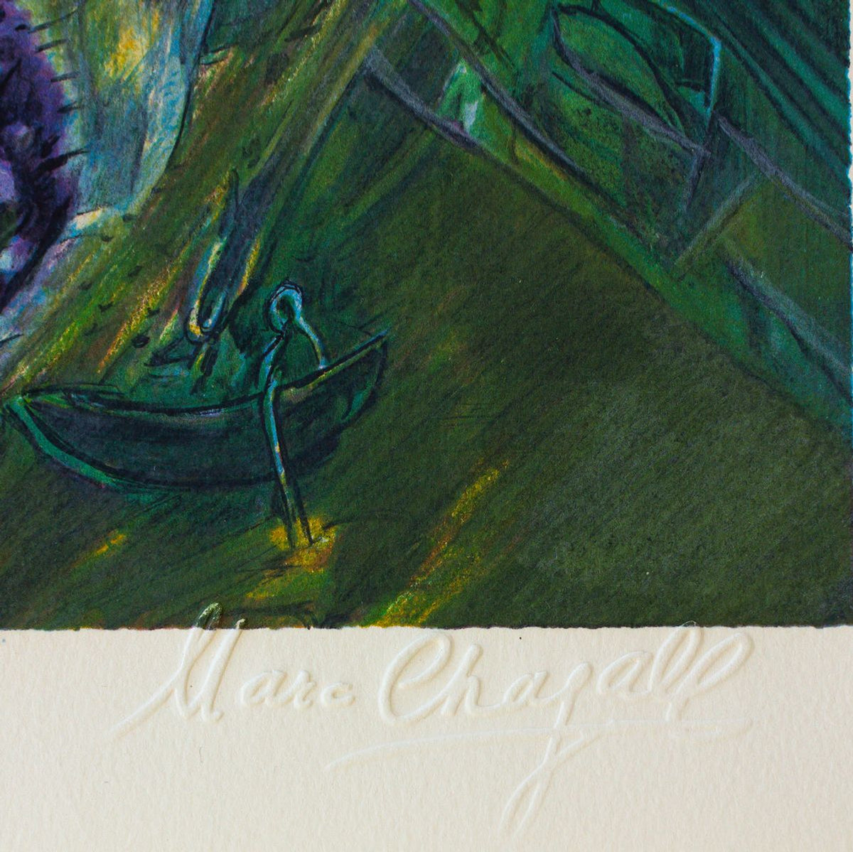 Marc Chagall- Lithograph "Bouquet Aux Amoureux Volants"