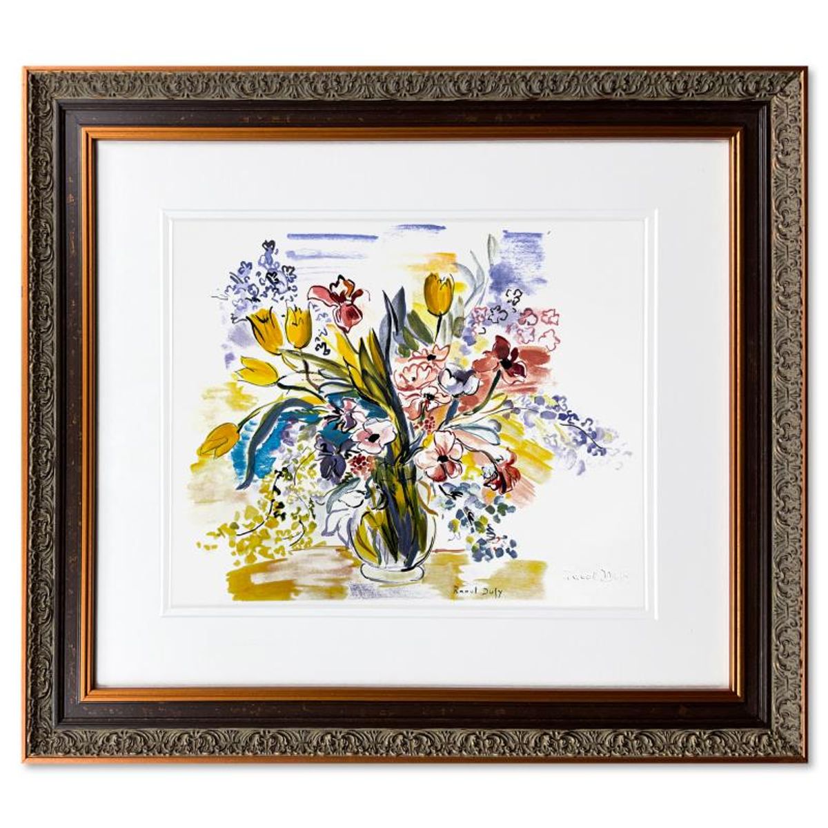 Raoul Dufy (1877-1953), "Bouquet De Fleurs Dans" Framed Limited Edition Lithograph with Letter of Authenticity.