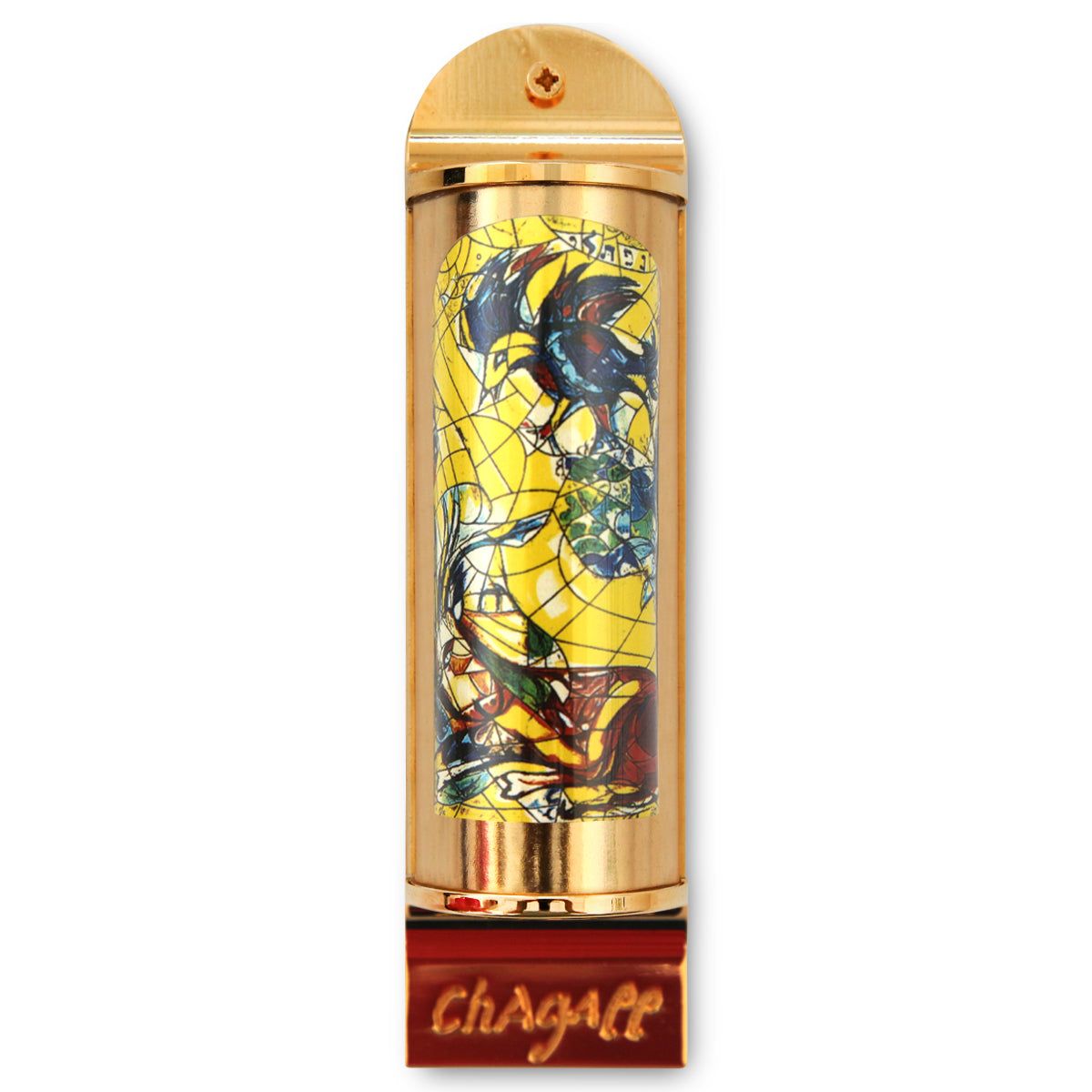 Marc Chagall- Mezuzah/ Silkscreen on 24K gold plated bronze "Naphtali"