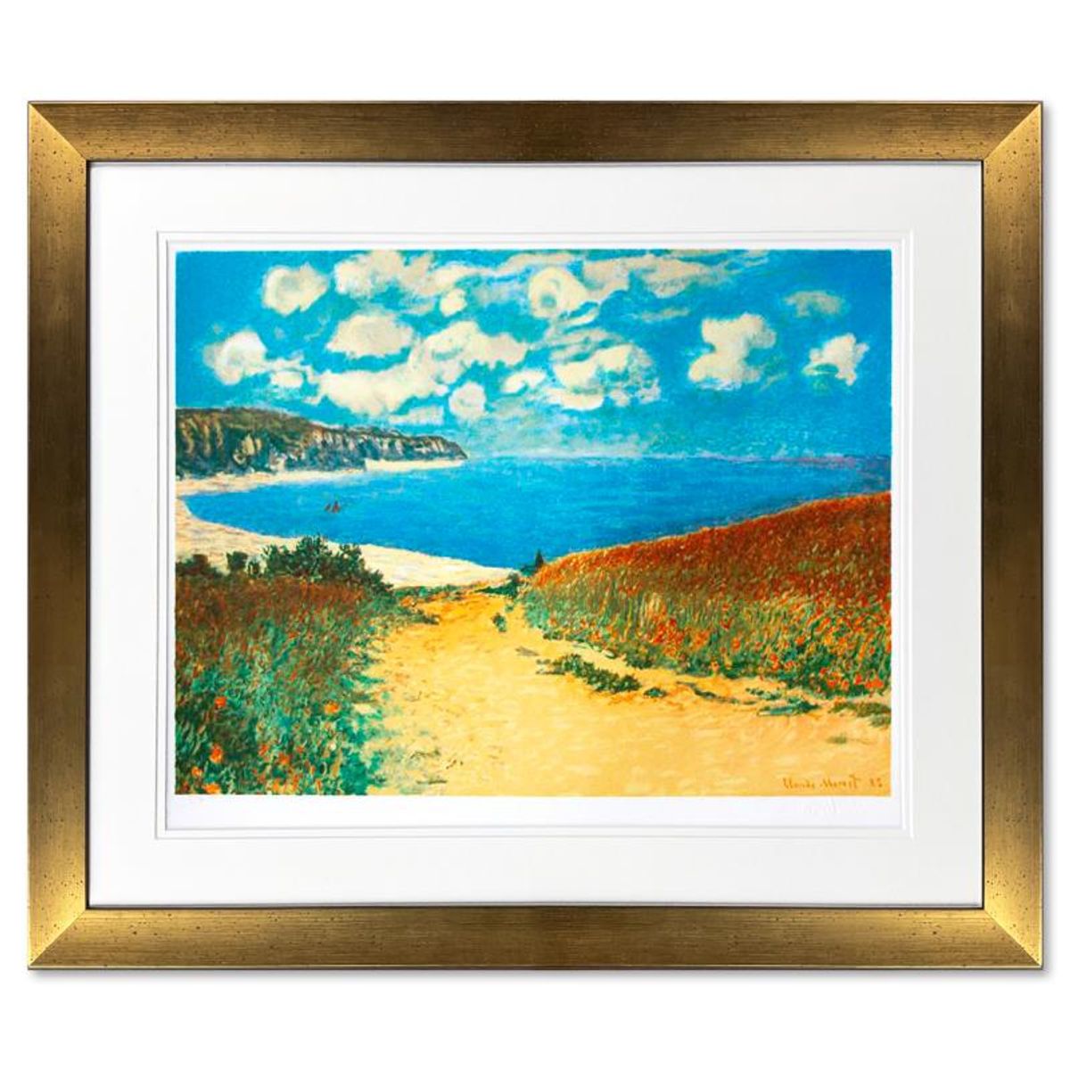 Claude Monet (1840-1926), "Chemin Dans Les Bles A Pourville" Framed Limited Edition Lithograph with Letter of Authenticity.