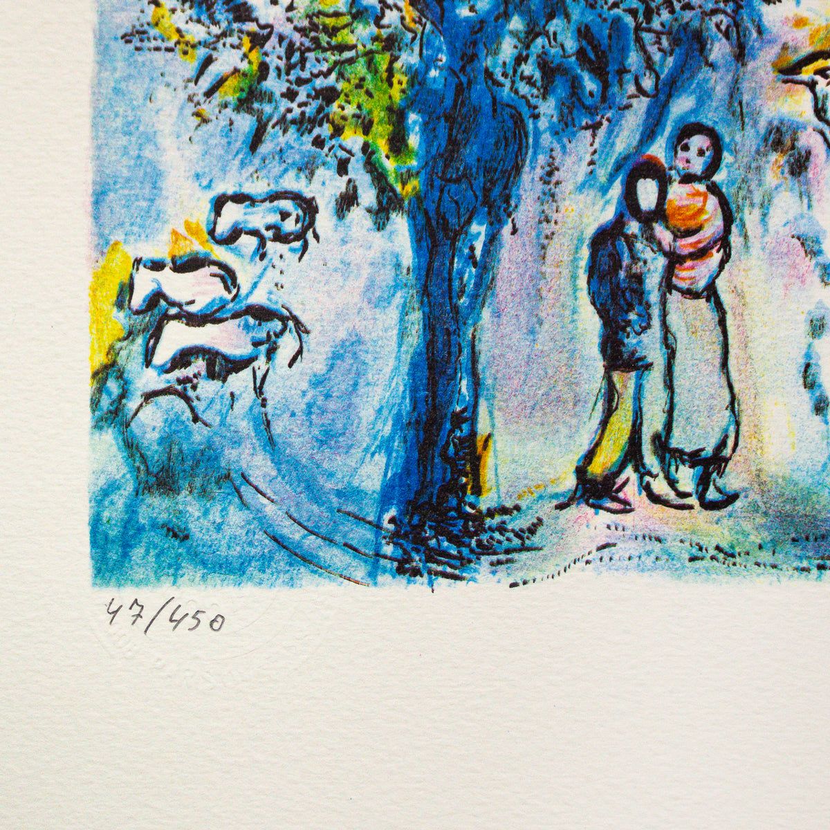 Marc Chagall- Lithograph "Entre L'hiver Et Le Printemps"