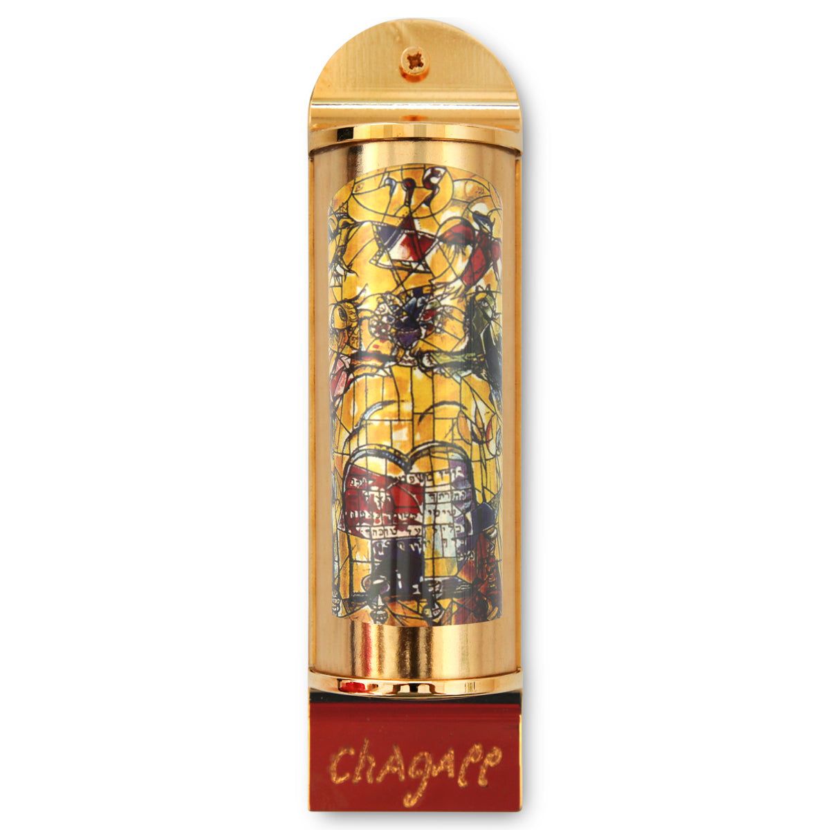 Marc Chagall- Mezuzah/ Silkscreen on 24K gold plated bronze "Levi"