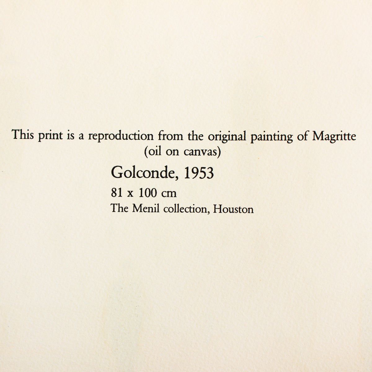 Rene Magritte- Lithograph "Golconda"