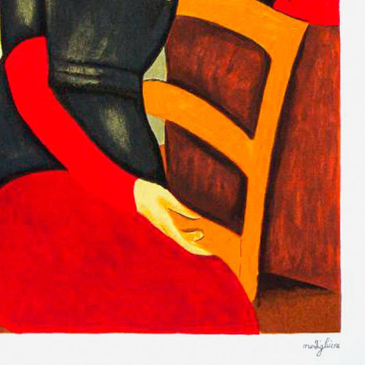 Amedeo Modigliani (1884-1920), "Jeanne Hebuterne" Framed Limited Edition Serigraph with Letter of Authenticity.
