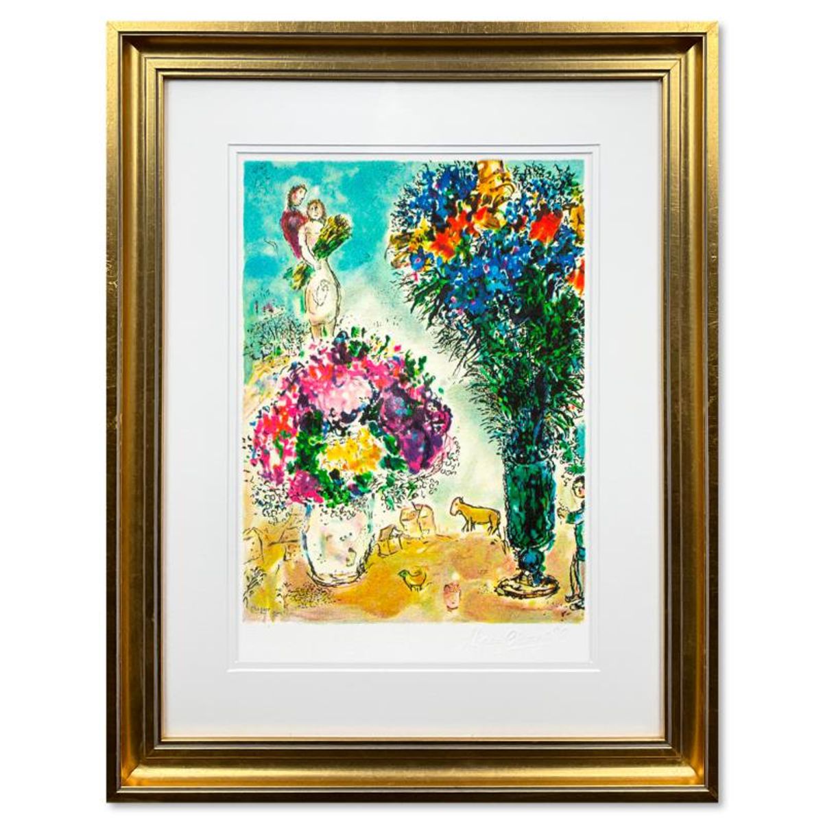 Marc Chagall (1887-1985), "La Gerbe De Ble" Framed Limited Edition Lithograph with Letter of Authenticity.