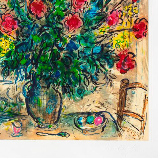 Marc Chagall (1887-1985), "Le Bouquet Devant La Fenetre" Framed Limited Edition Lithograph with Letter of Authenticity.